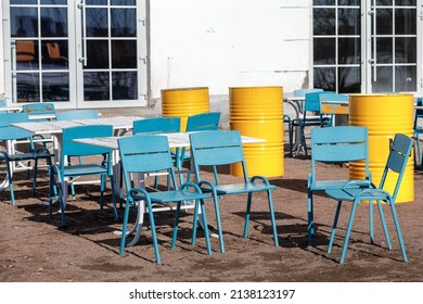 Outdoor City Europe. Empty Street Cafe.