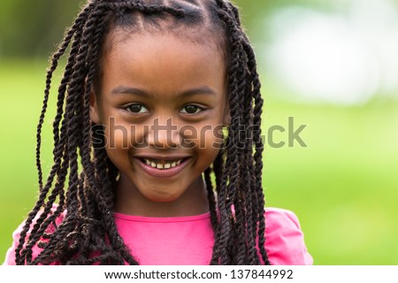 Outdoor Close Portrait Cute Young Black Stockfoto Jetzt