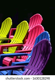 Outdoor Coloured Polypropylene High-back Chairs