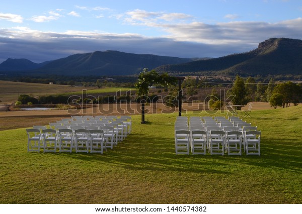 Outdoor Country Wedding Venue Perfect Rows Stock Photo Edit Now