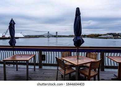 Outdoor dining set up in Portsmouth, NH