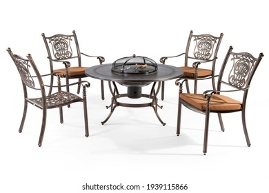 Outdoor Dining Table Isolated On White Background