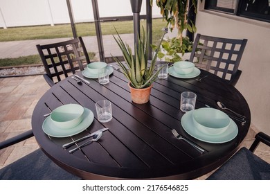 Outdoor Dining Table Set With Dishes