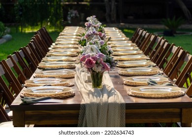 Outdoor Engagement Dinner, Fancy Dinner Table