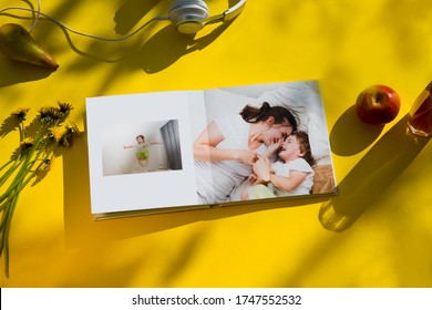 Outdoor Family Photo Album Lies On A  Table