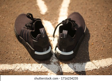 Outdoor men’s fashion black sports shoes adidas model NMD_R1.Belarus,Minsk,2020