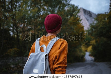 Similar – Image, Stock Photo woman in autumnal scene, spain