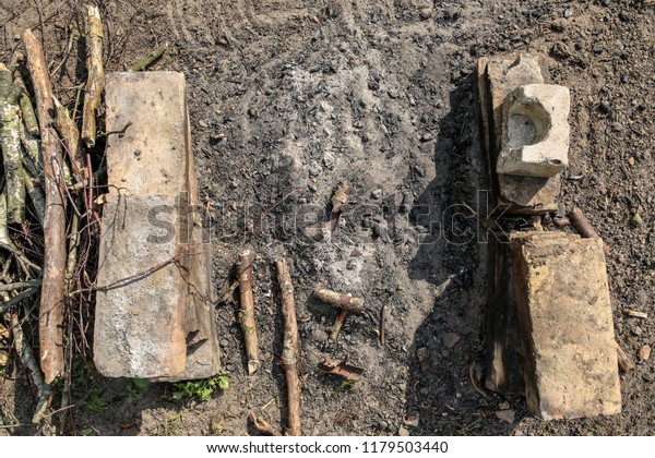 Outdoor Fire Pit Bricks Barbecue Stock Image Download Now