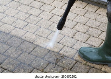 Outdoor Floor Cleaning With High Pressure Water Jet