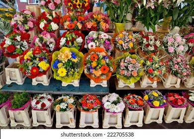 Outdoor Flower Market In City Of Nice, France