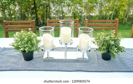 Outdoor Garden Table Candles Images Stock Photos Vectors