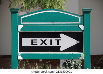 Outdoor Free Standing Framed Exit Sign Stock Photo 2131530901 ...