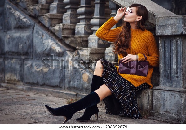 Outdoor Full Body Fashion Portrait Young Stock Photo (Edit Now) 1206352879