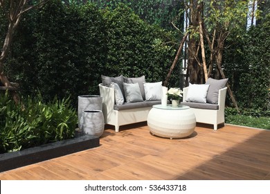 Outdoor Furniture Set In Garden