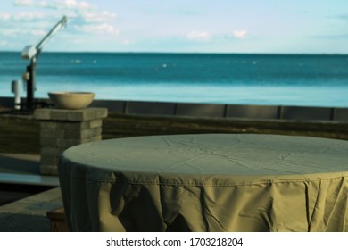 Outdoor Furniture In Winter Months By Lake