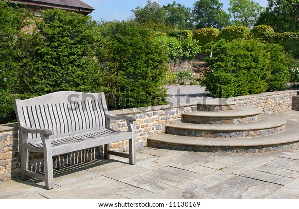 Outdoor Garden Tiled Patio Area Old Stock Photo Edit Now 11130169