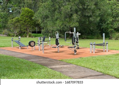 Outdoor Gym In A Public Park Is Unused Due To Coronavirus.