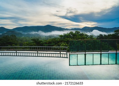 Outdoor Infinity Edge Pool In Morning