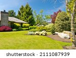 Outdoor landscape garden in North Vancouver, British Columbia, Canada.