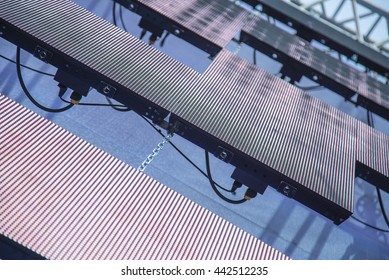 Outdoor modular LED panels as a decoration on the stage