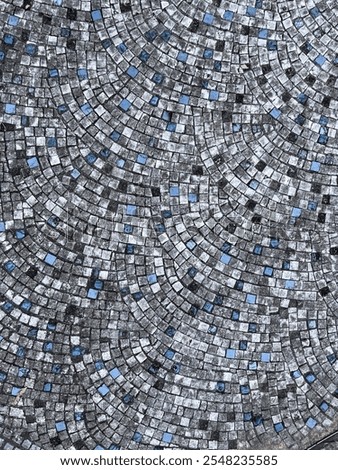Outdoor Mosaic Tile Pattern Background. Artistic Backdrop.