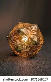 Outdoor Night Lamp, Gold Metal Fashionable Geometric Chandelier.