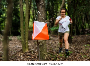 Outdoor orienteering check point activity - Shutterstock ID 1038714724