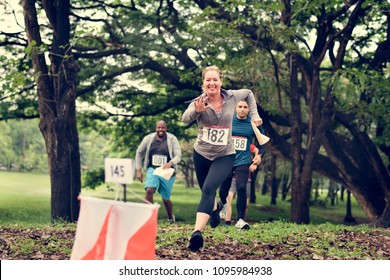 Outdoor orienteering check point activity - Shutterstock ID 1095984938