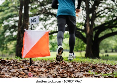 Outdoor orienteering check point activity - Shutterstock ID 1098349967