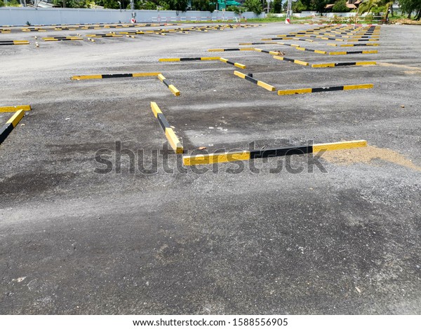 The outdoor parking lot for determining where the car\
came in.