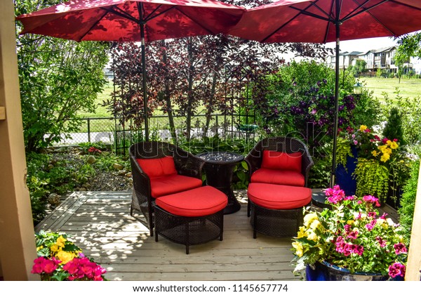 Outdoor Patio On Summer Deck Garden Stock Photo Edit Now 1145657774
