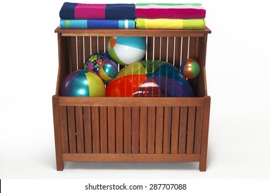 Outdoor Pool Storage Bin Beach Balls Stock Photo Edit Now 287707088