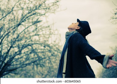 Outdoor Portrait Of 40 Years Old Woman