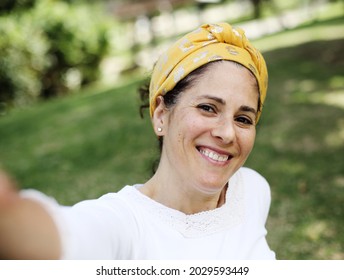 Outdoor Portrait Of 50 Years Old Woman