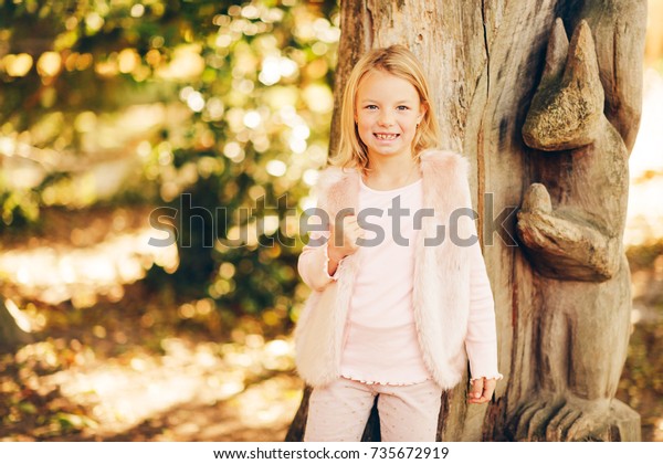 Outdoor Portrait Adorable Little 7 Year Stock Photo Edit Now