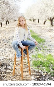 Outdoor Portrait Of A Serious 10 Year Old Girl