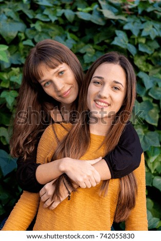 Similar – Nice sisters with blue eyes