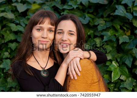 Nice sisters with blue eyes