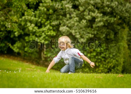 Similar – Small child with long blond hair