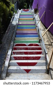 Outdoor Public Historic Staircase In Silver Lake Los Angeles California