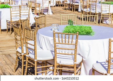 Outdoor Restaurant Patio Furniture Table And Chairs Service For Wedding Holidays Event Sunny Bright Photography 