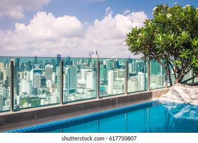 Outdoor Rooftop Swimming Pool With City View