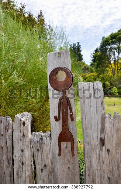 Outdoor Rusted Metal Garden Decor Stick Stock Photo Edit Now