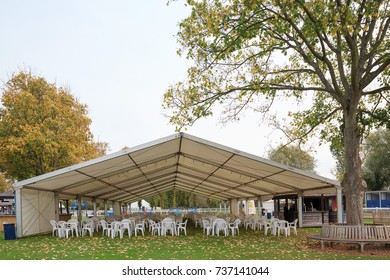 Outdoor Seating Area Next To Pre-parade Ring At Windsor Racecourse On MONDAY 16 OCTOBER 2017