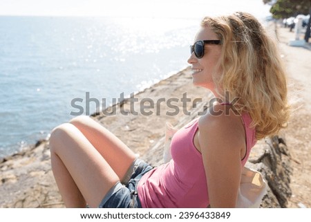 outdoor shot of beautiful young female model