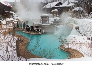 An Outdoor Spa Is Covered In Snow In Ontario, Canada