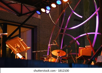 Outdoor Stage At Jazz Festival In Montreal