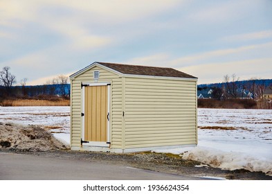 Outdoor Storage Shed In Field For Public Facility 