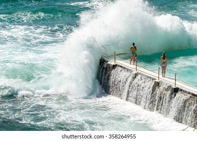 Outdoor Swimming Pool At Bondi Beach, Australia.