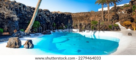 Outdoor swimmingpool Jameos del Agua, Lanzarote, Canary Islands, Spain